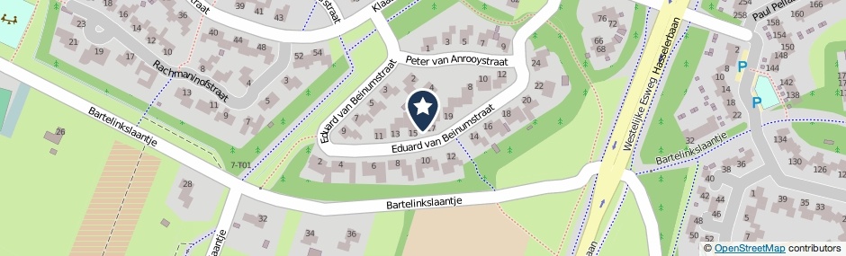 Kaartweergave Eduard Van Beinumstraat in Hengelo (Overijssel)