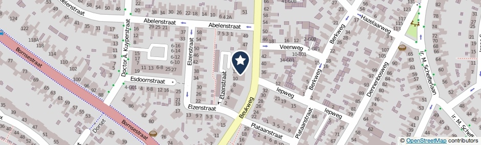 Kaartweergave Elzenstraat 12-22 in Hengelo (Overijssel)