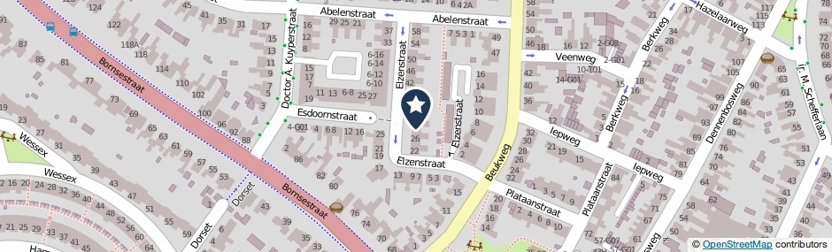 Kaartweergave Elzenstraat 30 in Hengelo (Overijssel)