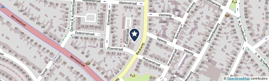 Kaartweergave Elzenstraat 6-22 in Hengelo (Overijssel)