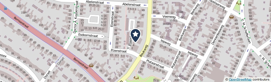Kaartweergave Elzenstraat 6 in Hengelo (Overijssel)