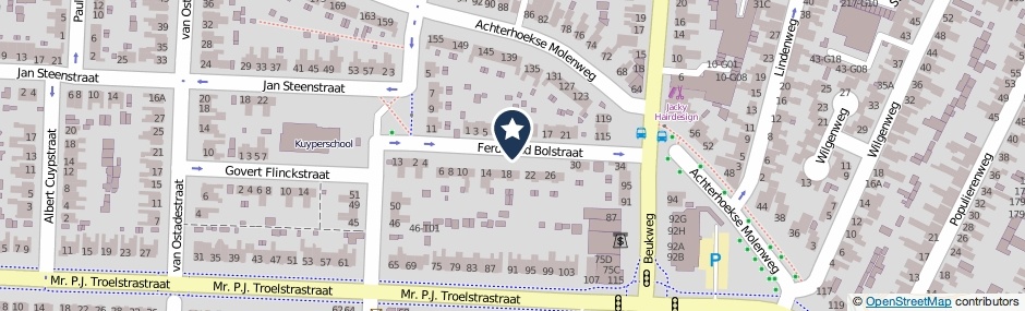 Kaartweergave Ferdinand Bolstraat in Hengelo (Overijssel)