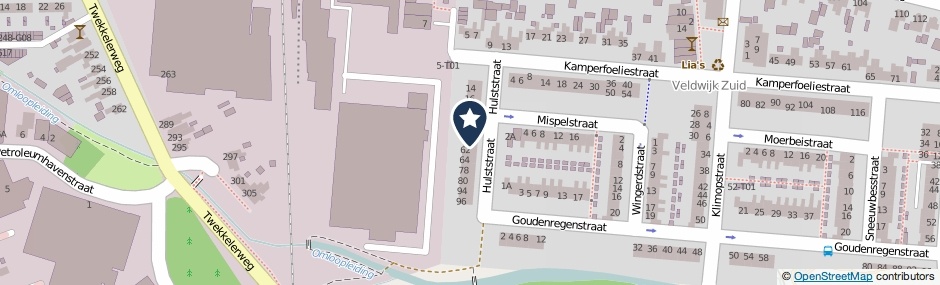 Kaartweergave Hulststraat in Hengelo (Overijssel)