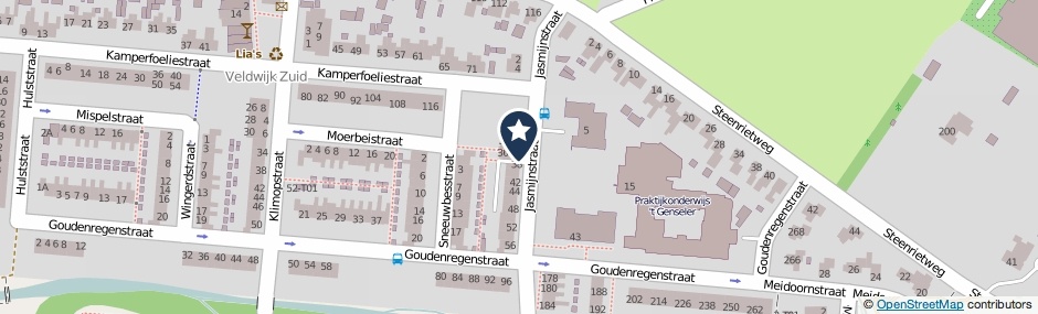 Kaartweergave Jasmijnstraat in Hengelo (Overijssel)
