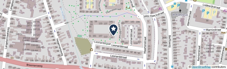 Kaartweergave Leonardstraat in Hengelo (Overijssel)