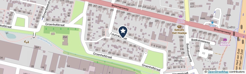 Kaartweergave Leurinkstraat in Hengelo (Overijssel)