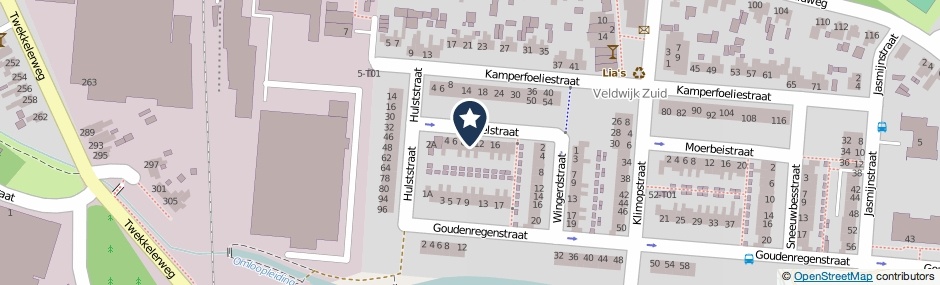 Kaartweergave Mispelstraat in Hengelo (Overijssel)