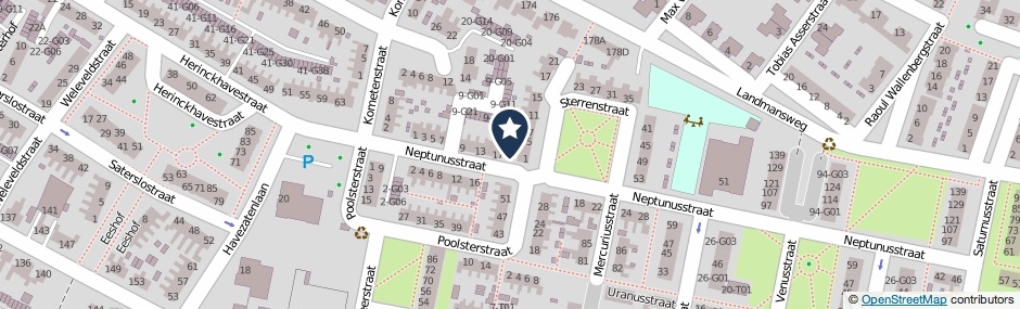 Kaartweergave Neptunusstraat in Hengelo (Overijssel)