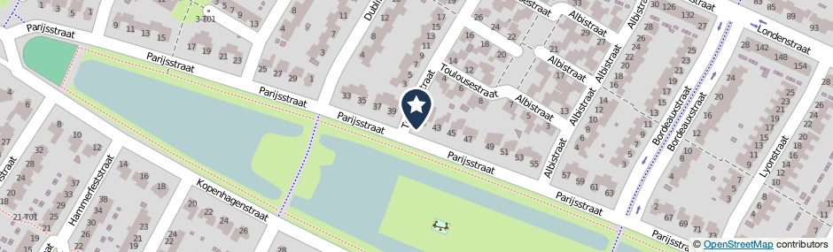 Kaartweergave Parijsstraat in Hengelo (Overijssel)