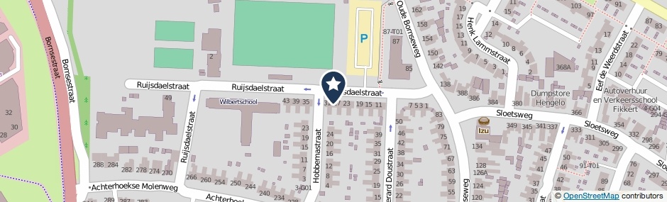 Kaartweergave Ruijsdaelstraat in Hengelo (Overijssel)