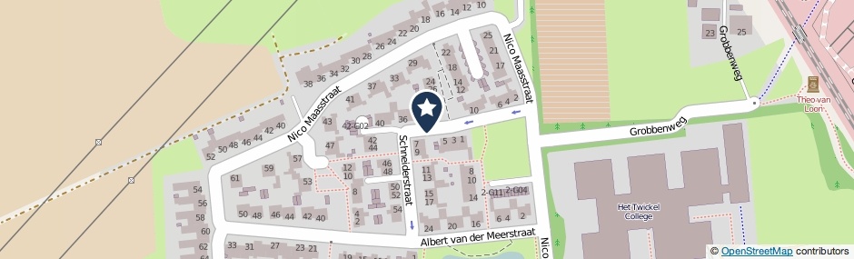 Kaartweergave Schneiderstraat in Hengelo (Overijssel)