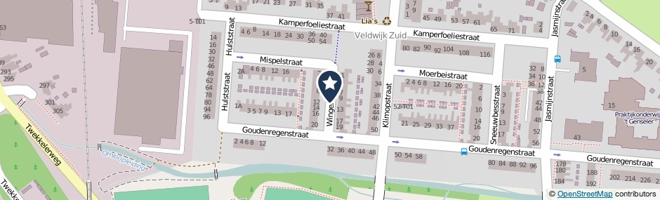Kaartweergave Wingerdstraat in Hengelo (Overijssel)