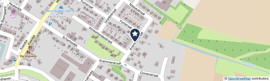 Kaartweergave Krammerstraat in Herkingen