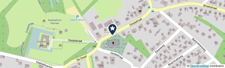 Kaartweergave Dorpsstraat in Hernen
