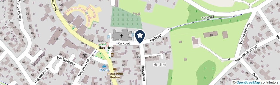Kaartweergave Kerkpad in Herten