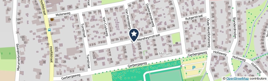 Kaartweergave Van Mereheymstraat in Herten