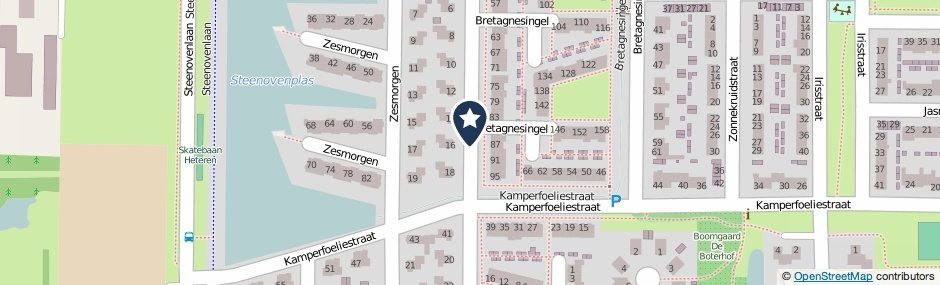 Kaartweergave Kerklaan in Heteren