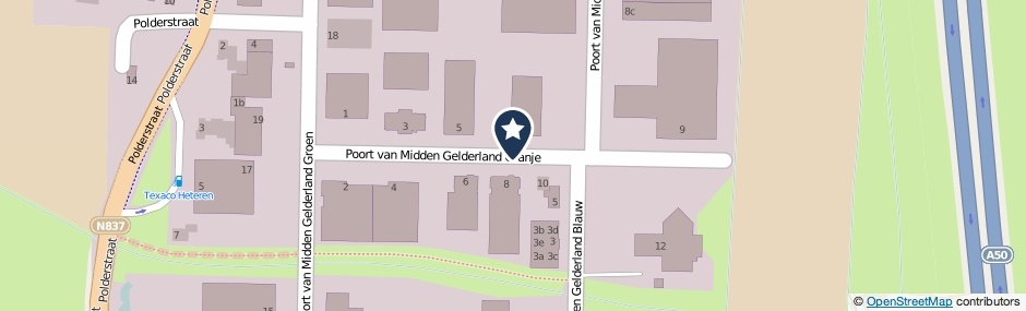 Kaartweergave Poort Van Midden Gelderland Oranje in Heteren