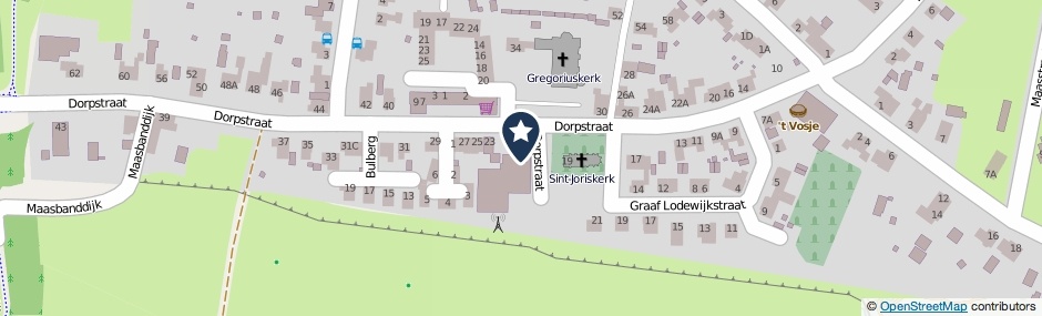 Kaartweergave Dorpstraat 21 in Heumen