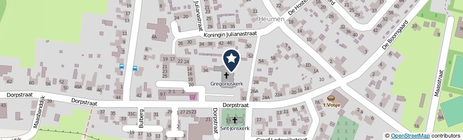 Kaartweergave Dorpstraat 32-E in Heumen