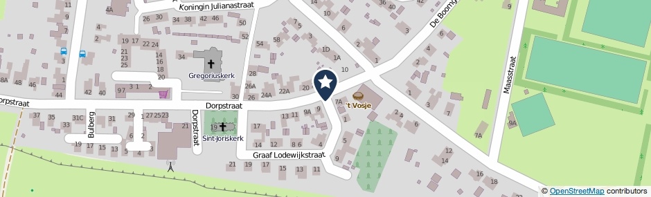Kaartweergave Graaf Lodewijkstraat in Heumen