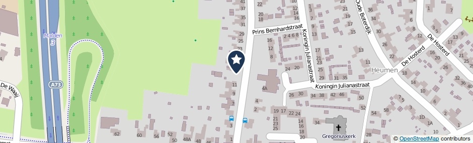 Kaartweergave Looistraat 13 in Heumen