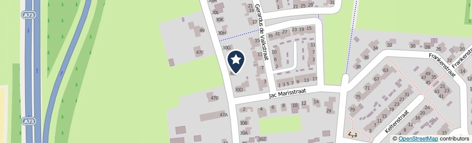 Kaartweergave Looistraat 30-E in Heumen