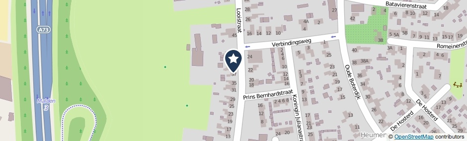 Kaartweergave Looistraat 39 in Heumen