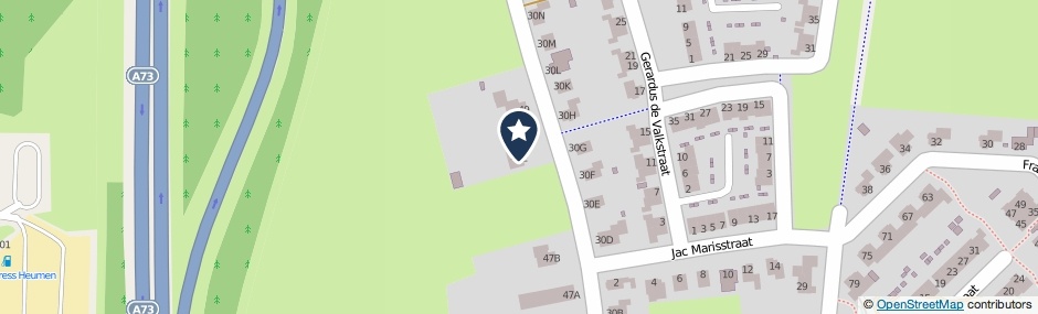Kaartweergave Looistraat 47-E in Heumen