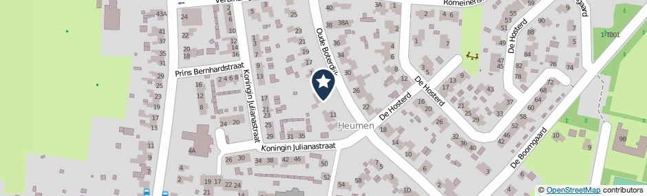 Kaartweergave Oude Boterdijk 13 in Heumen