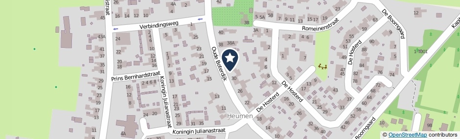 Kaartweergave Oude Boterdijk 32 in Heumen