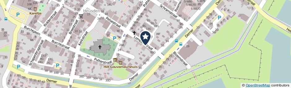 Kaartweergave Lombardstraat in Heusden (gemeente Heusden Noord-Brabant)