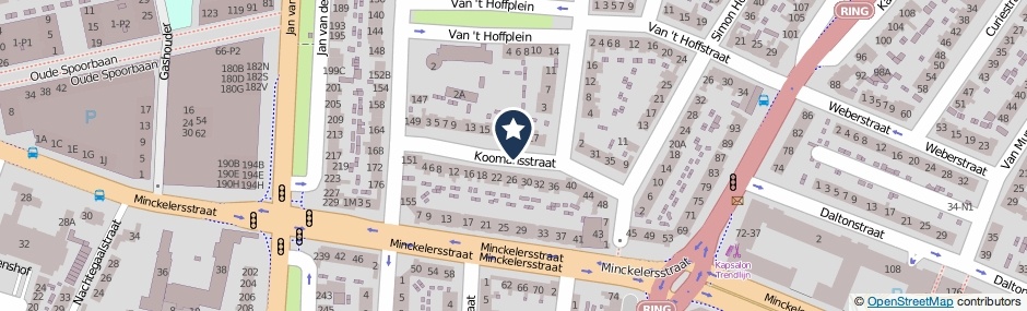 Kaartweergave Koomansstraat in Hilversum