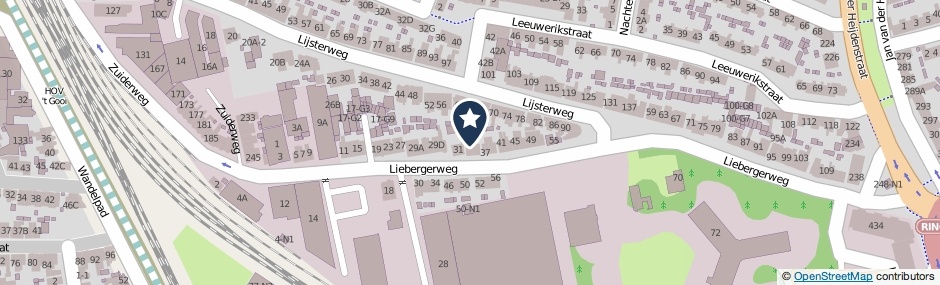 Kaartweergave Liebergerweg 33 in Hilversum