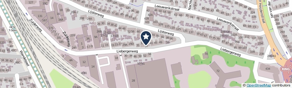 Kaartweergave Liebergerweg 37-A in Hilversum