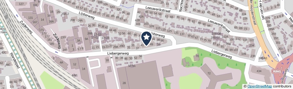 Kaartweergave Liebergerweg 45 in Hilversum