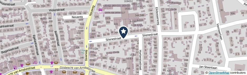 Kaartweergave Silenestraat in Hilversum