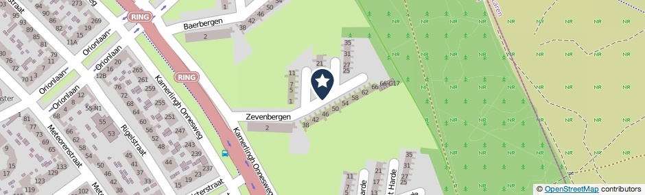 Kaartweergave Zevenbergen in Hilversum