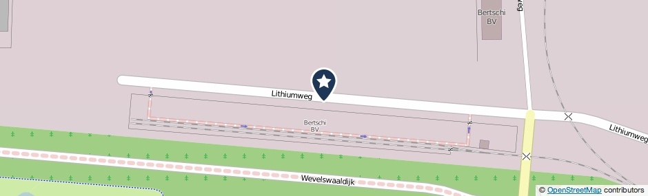 Kaartweergave Lithiumweg in Hoek