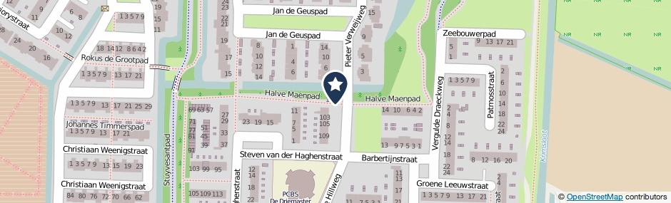 Kaartweergave Halve Maenpad in Hoek Van Holland