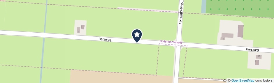 Kaartweergave Barsweg in Hollandscheveld