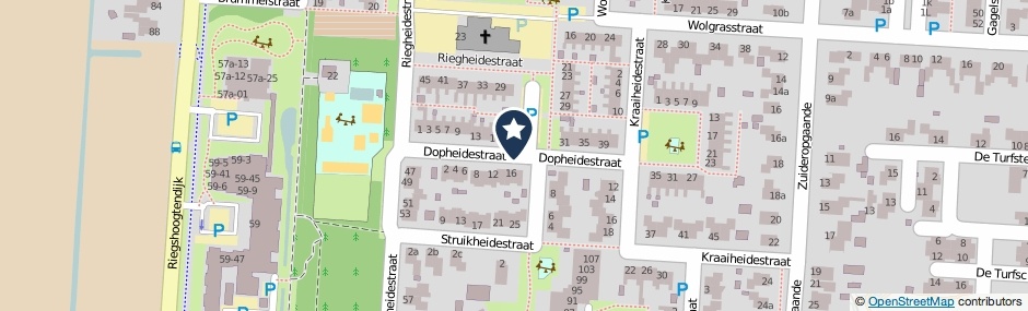 Kaartweergave Dopheidestraat in Hollandscheveld