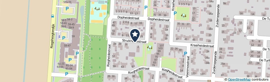 Kaartweergave Struikheidestraat in Hollandscheveld