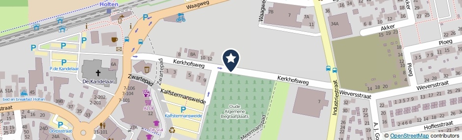 Kaartweergave Kerkhofsweg in Holten