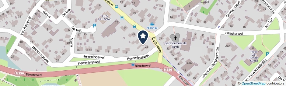 Kaartweergave Stasjonswei 20 in Holwerd