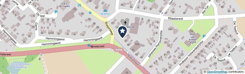 Kaartweergave Stasjonswei 35 in Holwerd