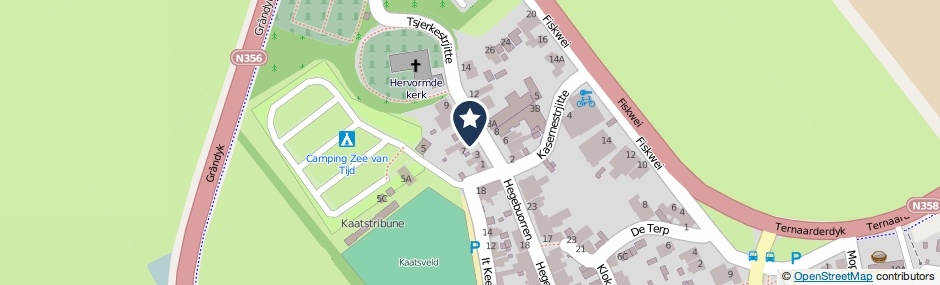 Kaartweergave Tsjerkestrjitte 5 in Holwerd
