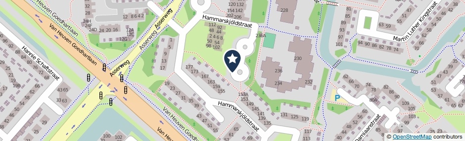 Kaartweergave Hammarskjoldstraat in Hoofddorp