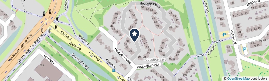 Kaartweergave Houtwijkerveld in Hoofddorp