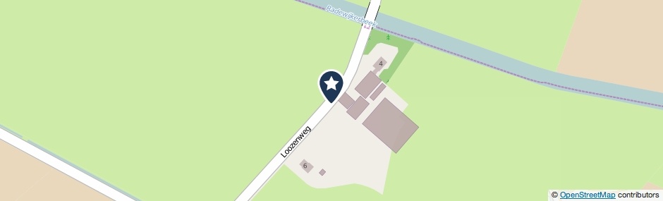 Kaartweergave Loozenweg in Hoogenweg